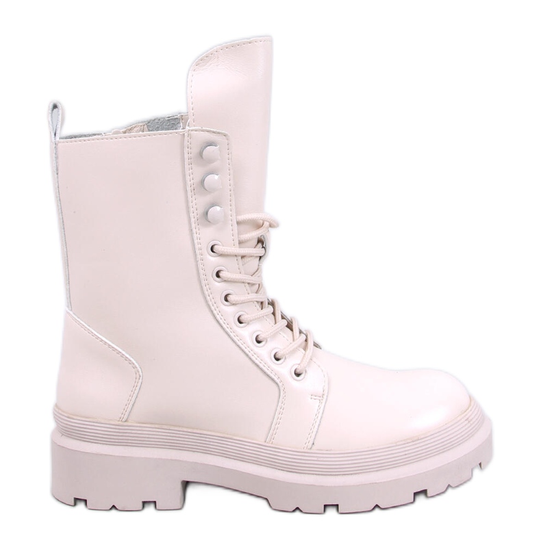 Botki sznurowane na protektorze Kinchs Beige beżowy