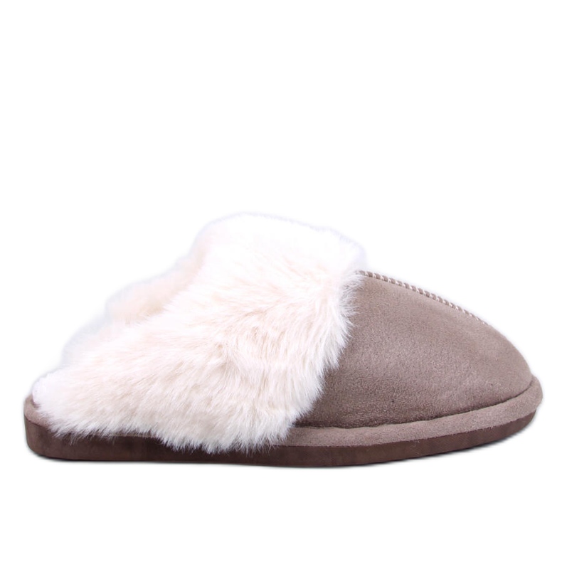 Kapcie damskie z futerkiem Otteys Mocca brązowe