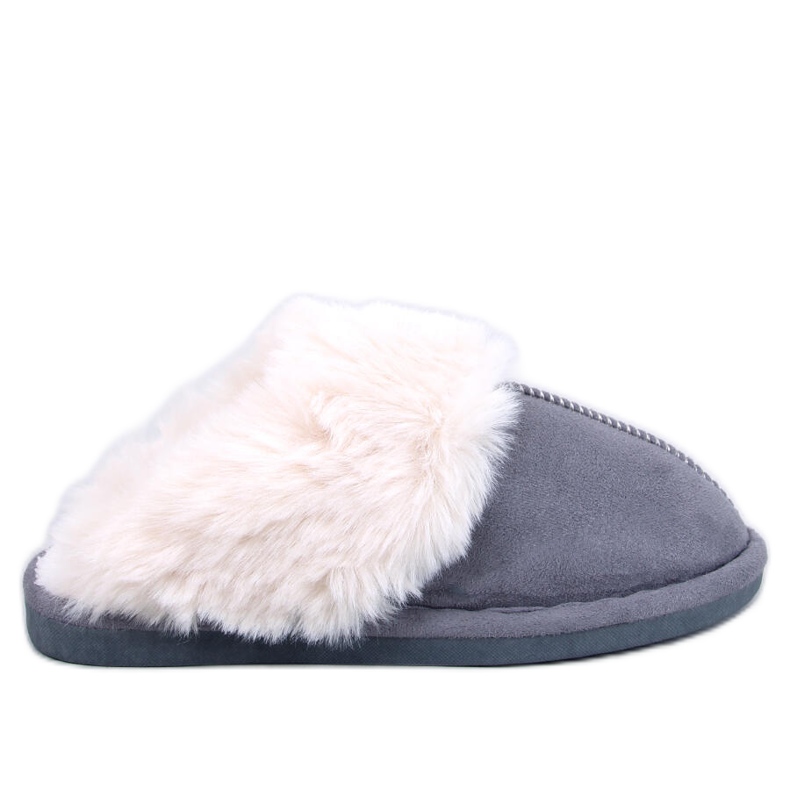 Kapcie damskie z futerkiem Otteys Szare