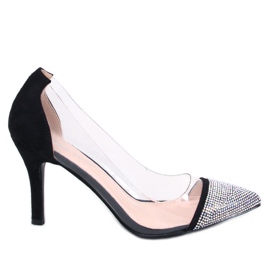 Szpilki damskie transparentne Briana Black czarne