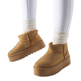 Brązowe śniegowce z cyrkoniami Sonora