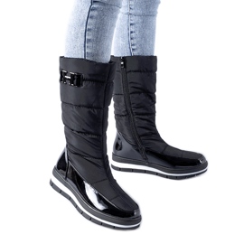 Czarne ocieplane wysokie śniegowce Settimo