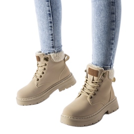 Beżowe ocieplane workery Burgondi beżowy