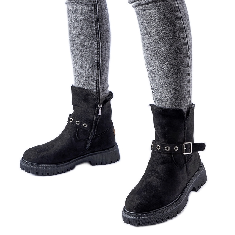 Czarne ocieplane botki Gibsonia