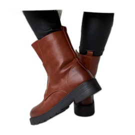 Brązowe ocieplane botki z suwakiem Oakdale