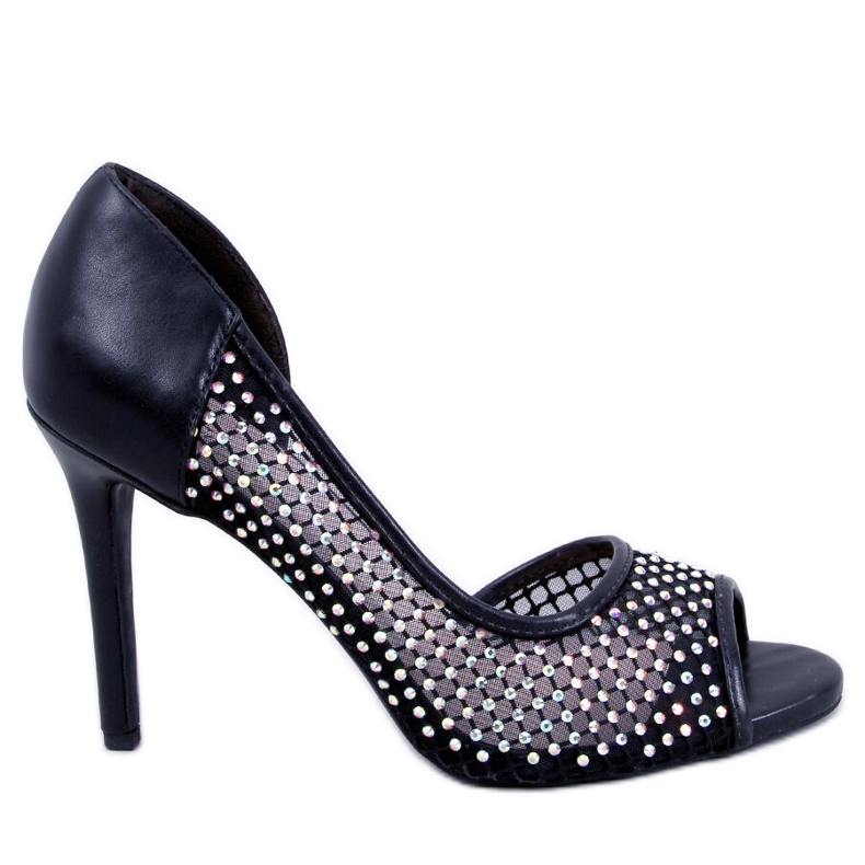Szpilki open toe Glass Black czarne