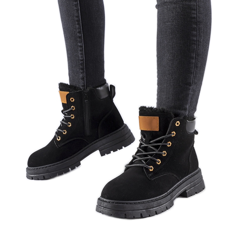 Czarne ocieplane workery Stevens