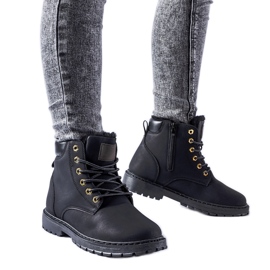 Czarne ocieplane klasyczne workery Leonardo