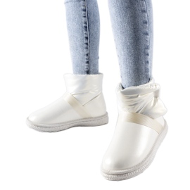 Beżowe połyskujące krótkie śniegowce Delaune beżowy