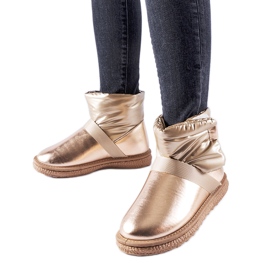 Brązowe połyskujące krótkie śniegowce Delaune