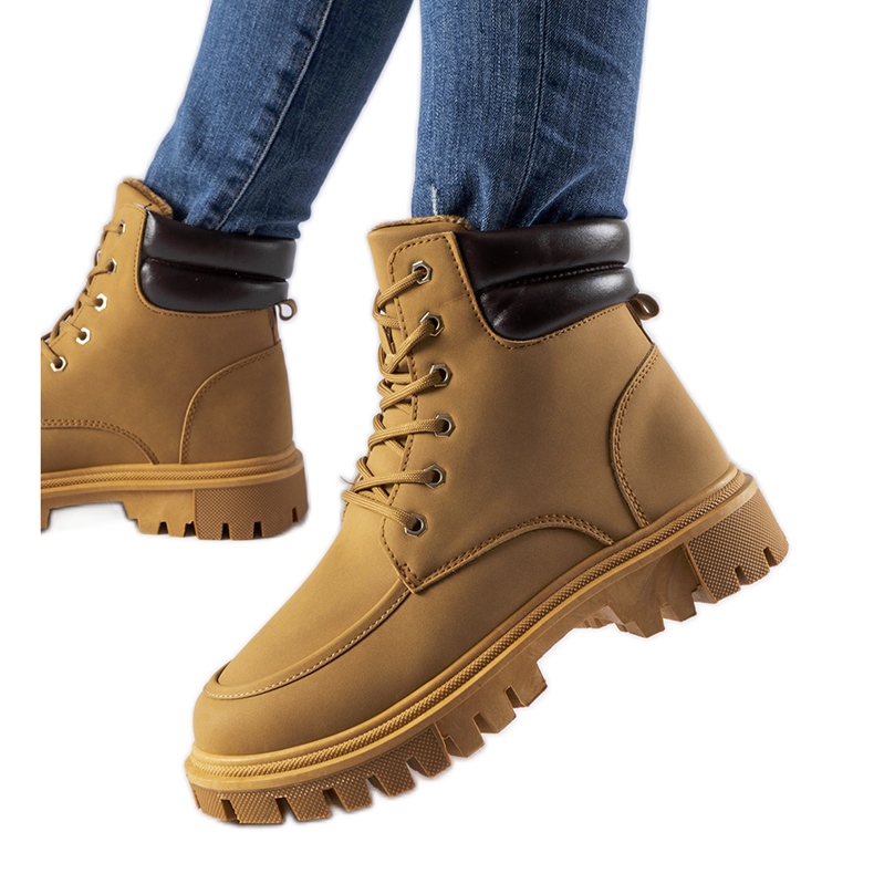 Brązowe ocieplane matowe workery Conroe