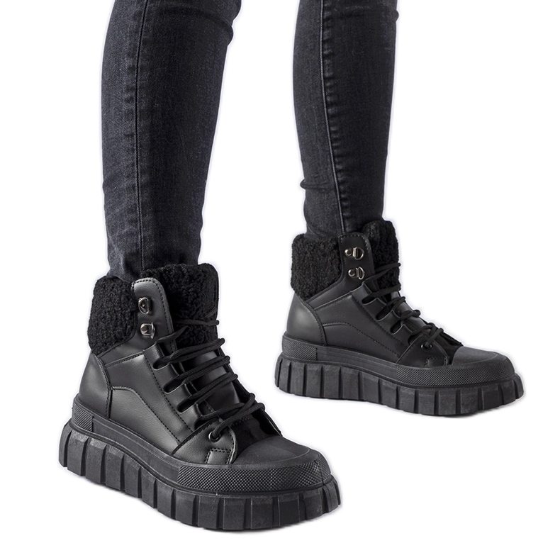 Czarne ocieplane trampki Adamsville