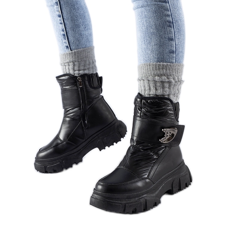 Czarne ocieplane śniegowce Mejia