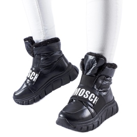 Czarne ocieplane sniegowce na platformie Bend