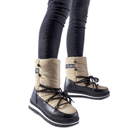 Ciemnobeżowe śniegowce na platformie Vineyard beżowy