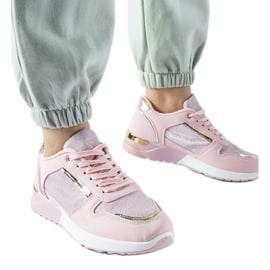 Różowe sneakersy z ozdobną nitką Facondo