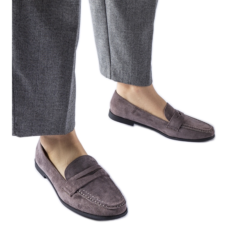 Ciemnoszare mokasyny z eko-zamszu Medford