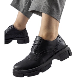 Czarne wiązane półbuty Piazzetta