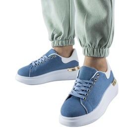 Granatowe sneakersy na platformie Scuderlando niebieskie