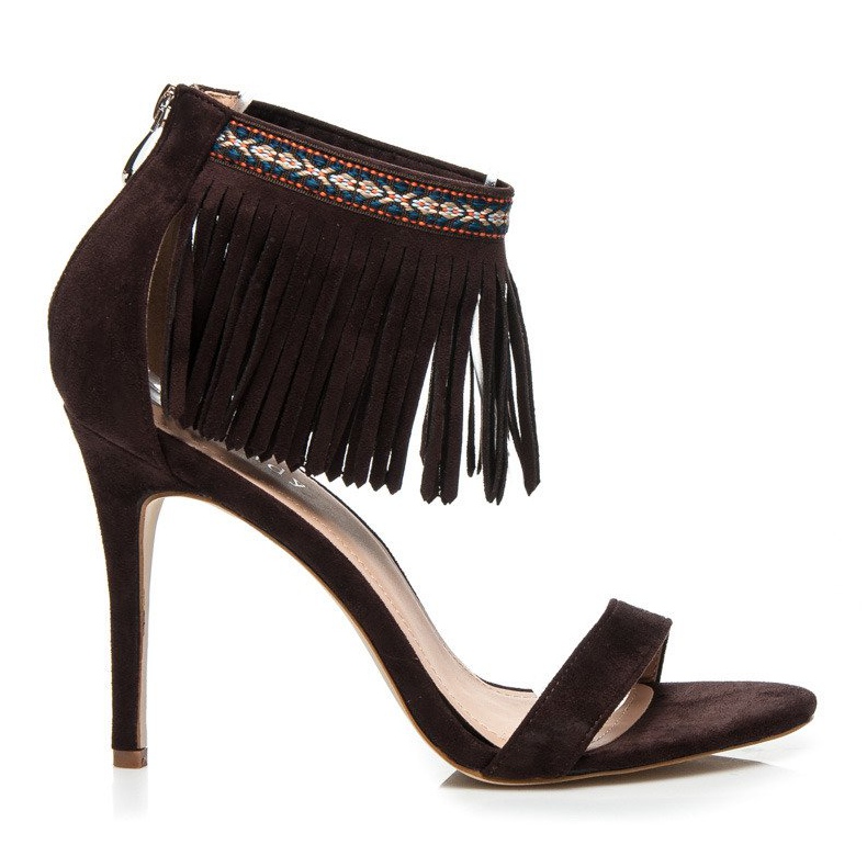 Wilady Brązowe sandały boho