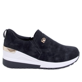 Półbuty na koturnie Hense Black czarne