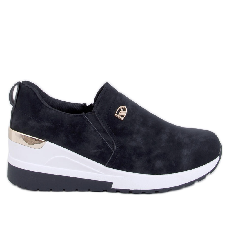 Półbuty na koturnie Hense Black czarne