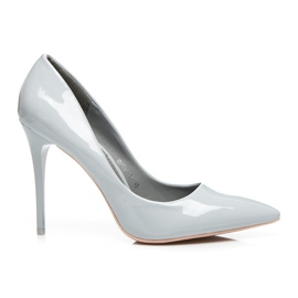 Queen Bee Lakierowane Szpilki Passion szare