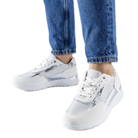 Białe brokatowe sneakersy Roganzuolo