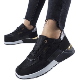 Czarne brokatowe sneakersy Roganzuolo