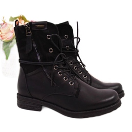 Workery sznurowane i na suwak Jezzi W JEZ254A czarne