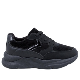 Sneakersy na koturnie Clervie Black czarne
