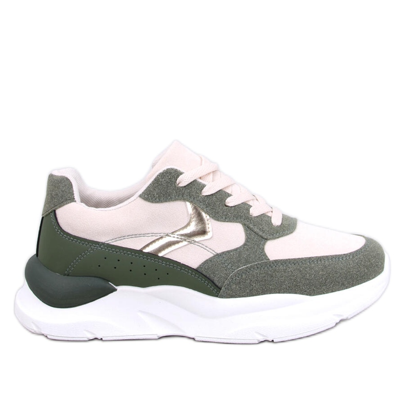 Sneakersy na koturnie Clervie Green zielone