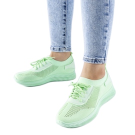 Zielone ażurowe sneakersy Pierantonio
