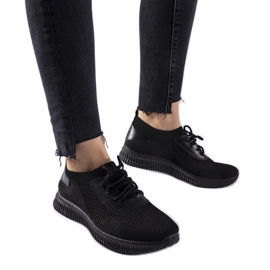 Czarne ażurowe sneakersy Pierantonio