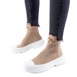 Brązowe trampki z elastyczną cholewką Gadbois