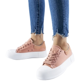 Różowe trampki na platformie Werninger