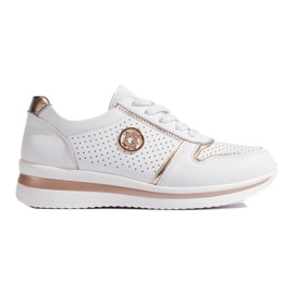 Białe skórzane buty sportowe