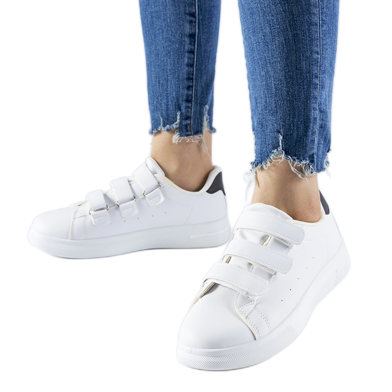 Białe sneakersy zapinane na rzepy Paré