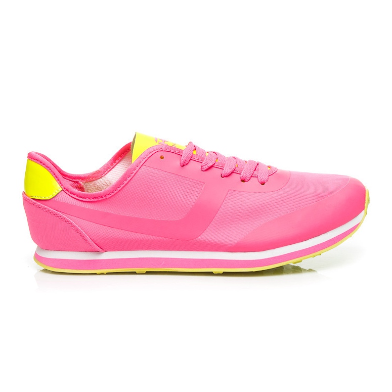 Haker Dwukolorowe buty sportowe żółte różowe