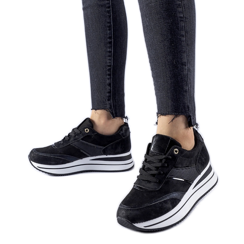 Czarne sneakersy na platformie Nutter