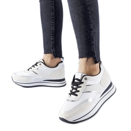 Białe sneakersy na platformie Nutter beżowy