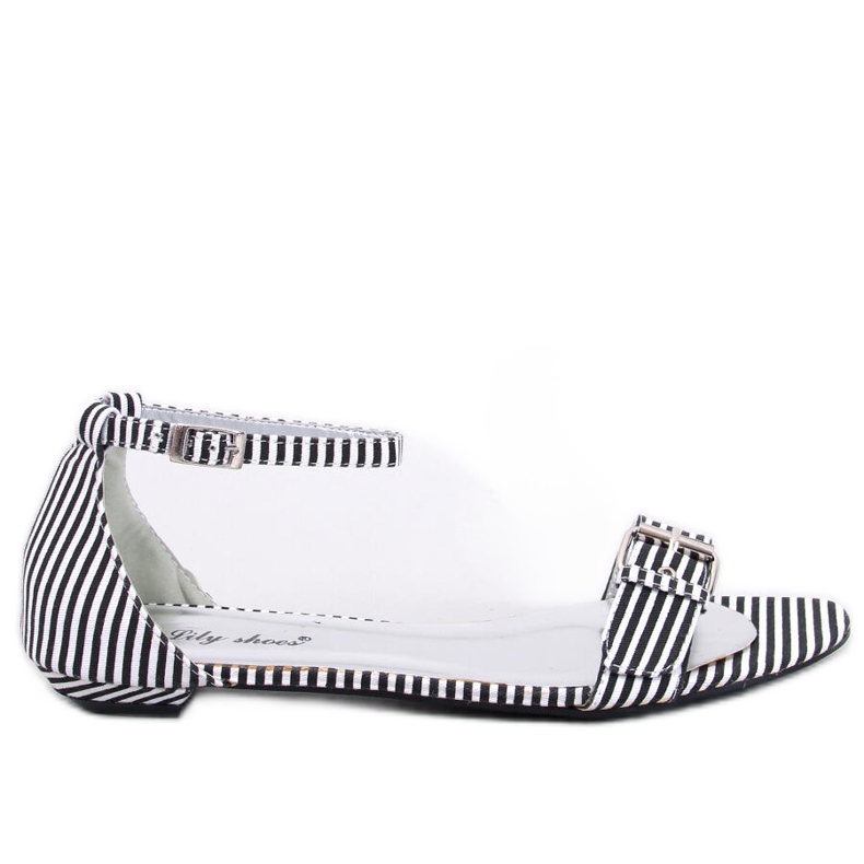 Sandałki w paseczki Ditty Black - Ii Gatunek białe