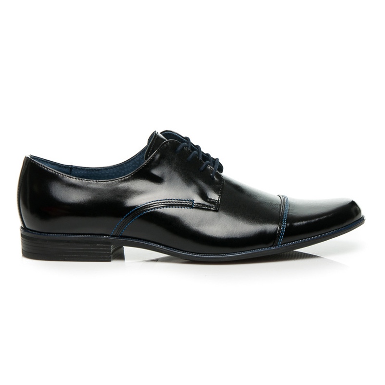 Lucca Skórzane półbuty z połyskiem czarne