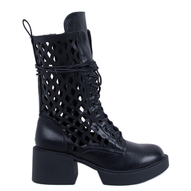 Botki ażurowe Vines Nero czarne