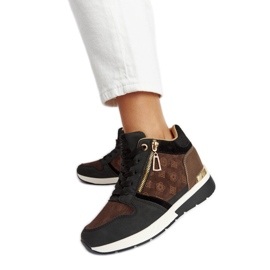 Czarne sneakersy na koturnie Knoxville