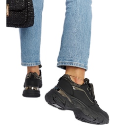 Czarne masywne sneakersy z cyrkoniami Euclid