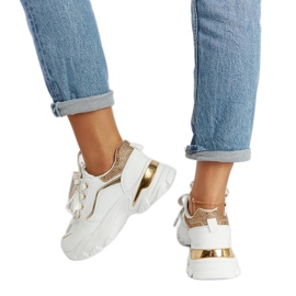 Białe masywne sneakersy z cyrkoniami Euclid