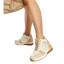 Beżowe sneakersy na koturnie Chestnut beżowy