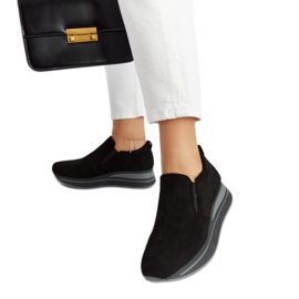 Czarne sneakersy na platformie Cliffside