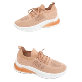 Buty sportowe skarpetkowe Elias Camel brązowe